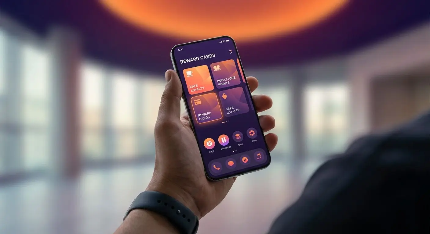 Mobil vy av app-liknande bonuskort och erbjudanden