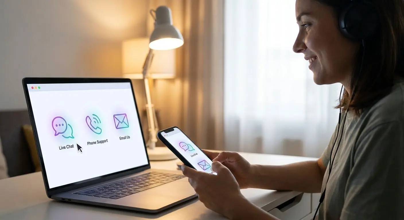 Spelare väljer mellan telefon, chatt och e-post för support